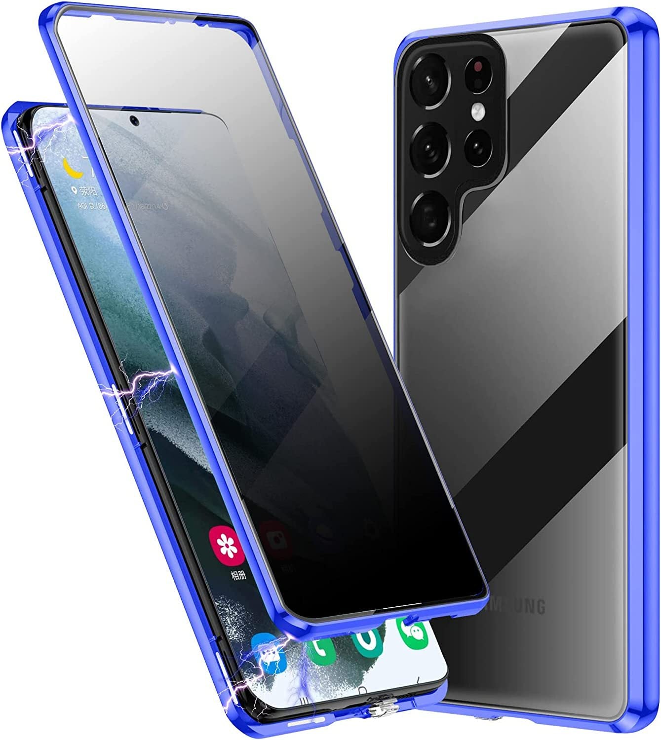Boîtier de téléphone étanche Ensembles magnétiques en verre double face en métal