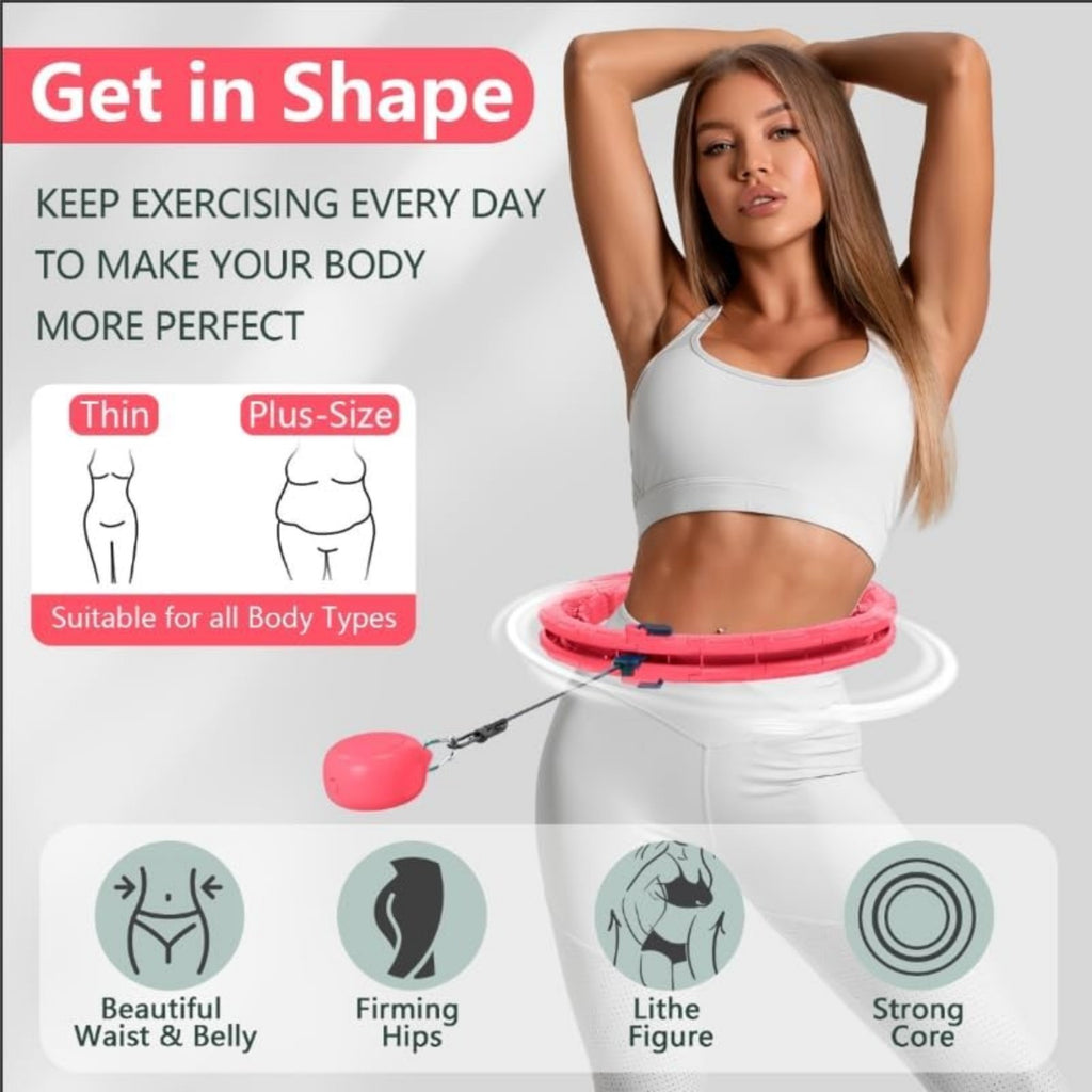 Smart Weighted Hula H Oup 24 Liens amovibles 0,7 lb Boule de gravité 31-47 pouce Wai réglable