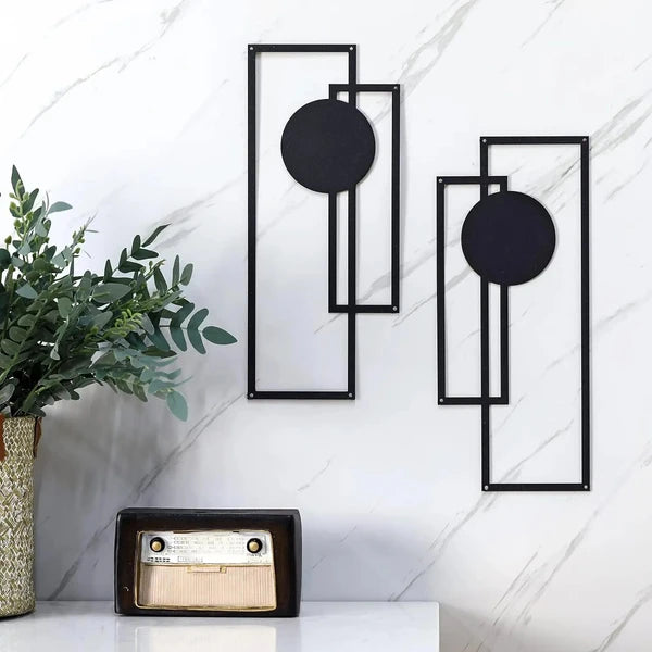 CIFbuy Abstract Line Iron Wall Art Set Modern Minimalist Noir et Blanc Décor pour vivre