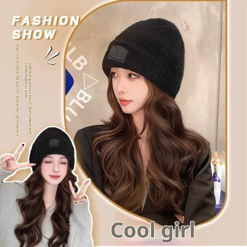 Chapeau Femmes Grande Tête Petite Mode Intégrée Grande Vague Pleine Tête