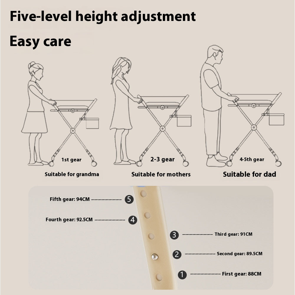 Table multifonctionnelle pliable pour soins aux bébés