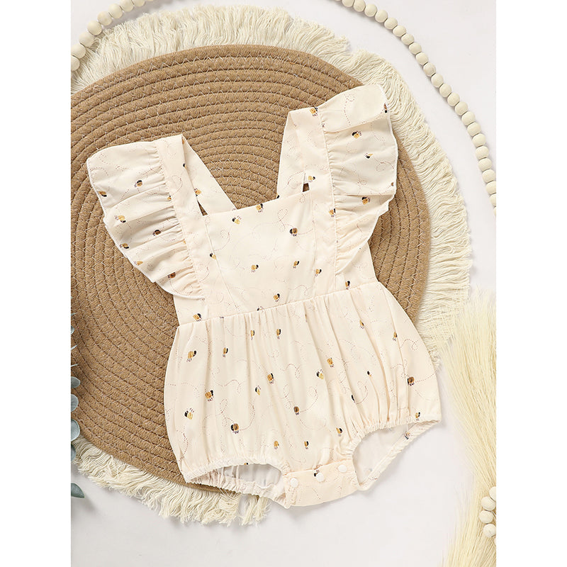 Bubble Romper bébé fille d'abeille - 1er jour d'abeille Romper