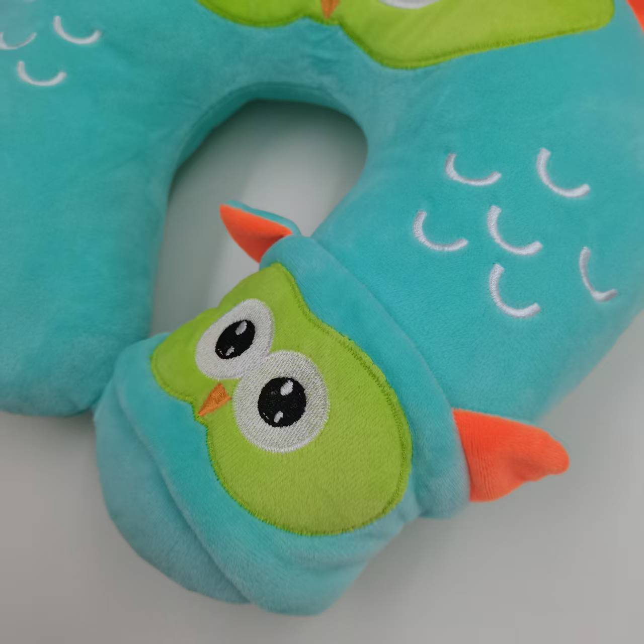 Cute Blue Owl UShaped Travel Cou Oreiller en peluche souple Cou Support Oreiller