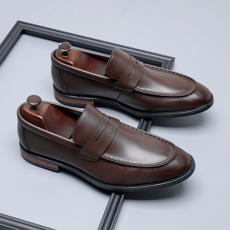 Minimaliste de style britannique Business formel Slip-on Casual Hommes Chaussures en cuir