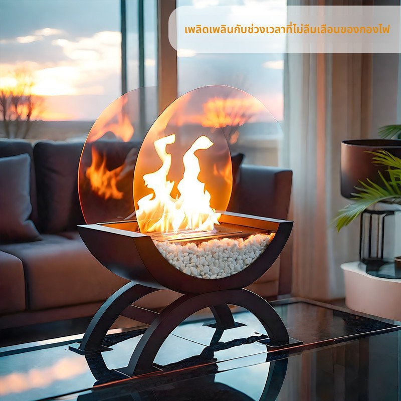 Indoor Warm Watching Cheminée Flame Villa Courtyard Maison Bonfire Décoration Living Ro