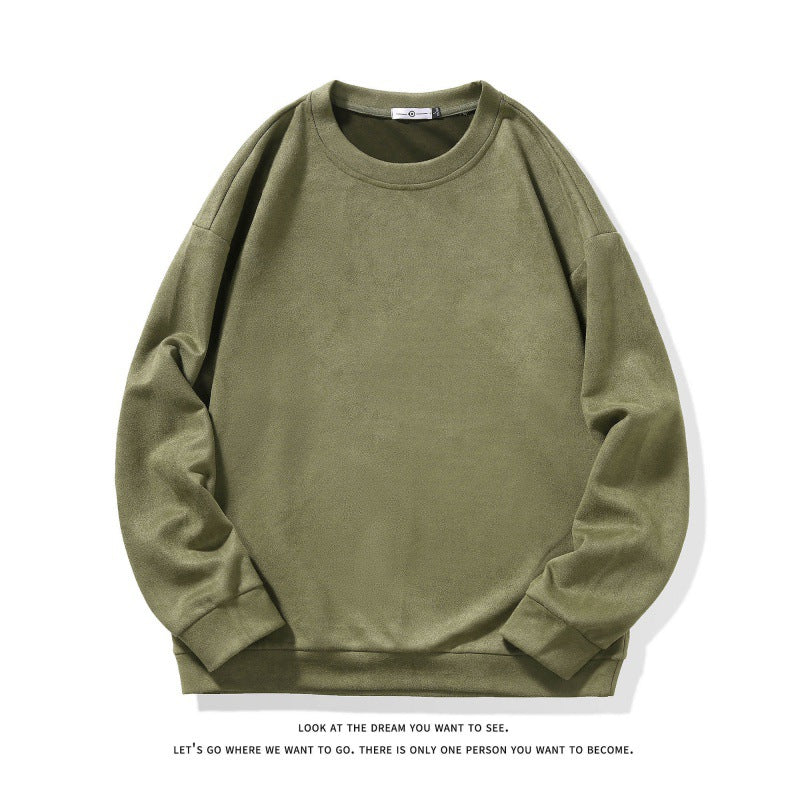 Sweat-shirt à manches longues à col rond pour homme