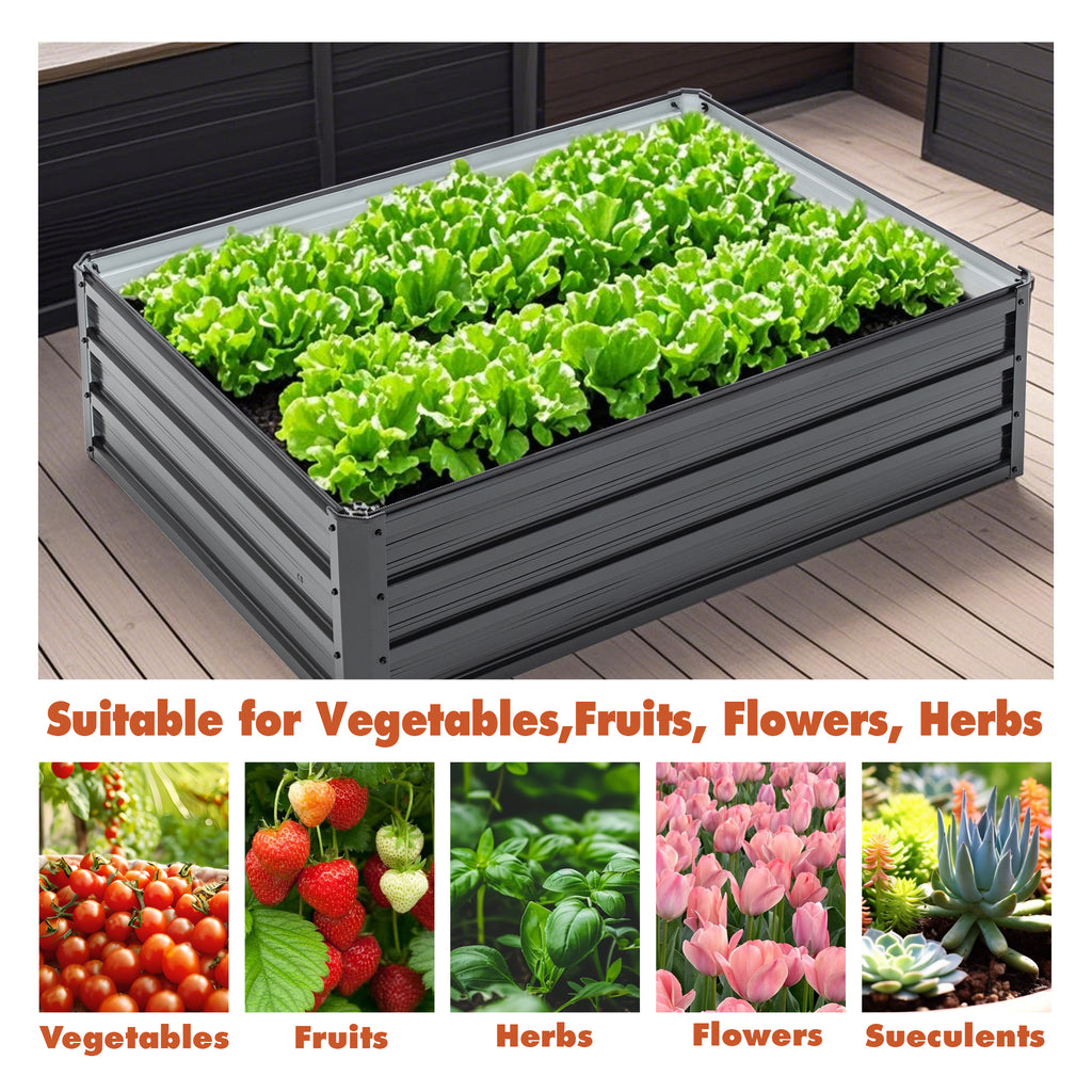 4x3x1ft Lit de jardin surélevé en métal