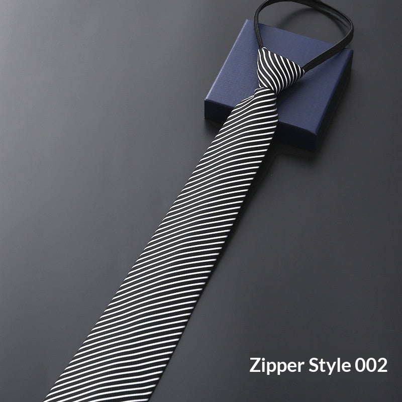 Mens Business Tie Zipper formel avec bandes bleues