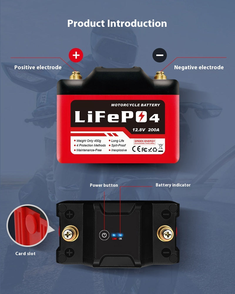 Batterie de démarrage de moto Lithium fer Phosphate Batterie usine de gros