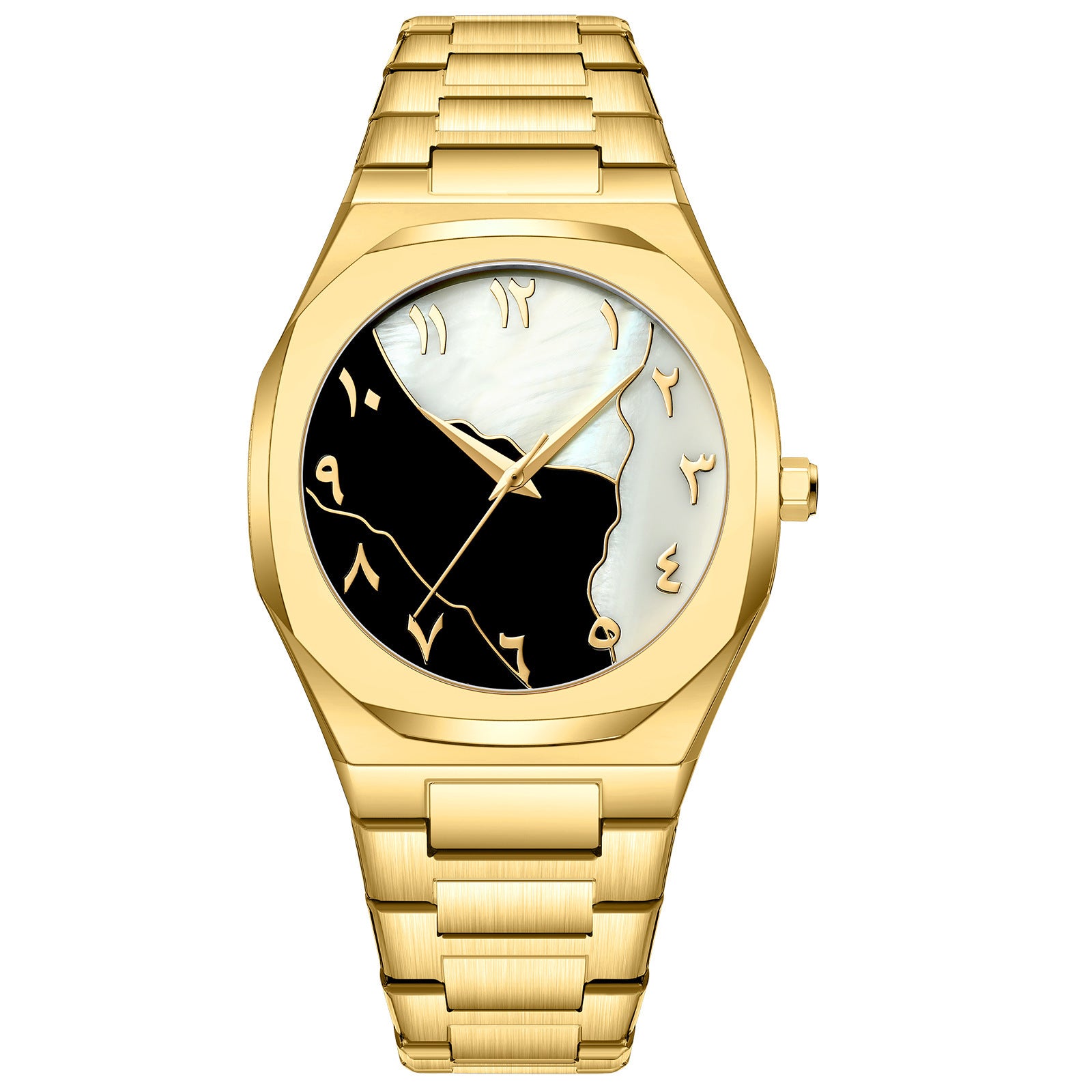 Montre Quartz de ceinture en acier arabe avancée pour hommes