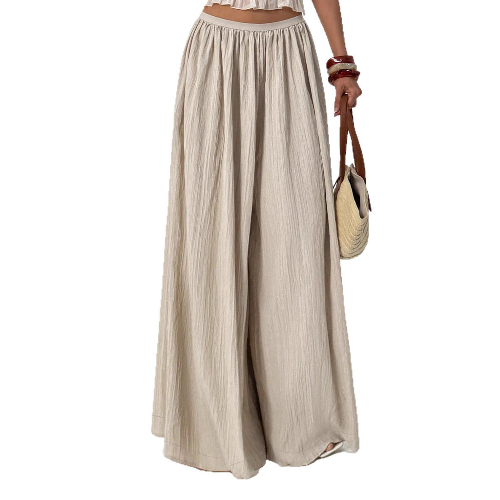 European And American Cross Border Amazon Mode Femmes Elastic Casual Couleur Solide Long