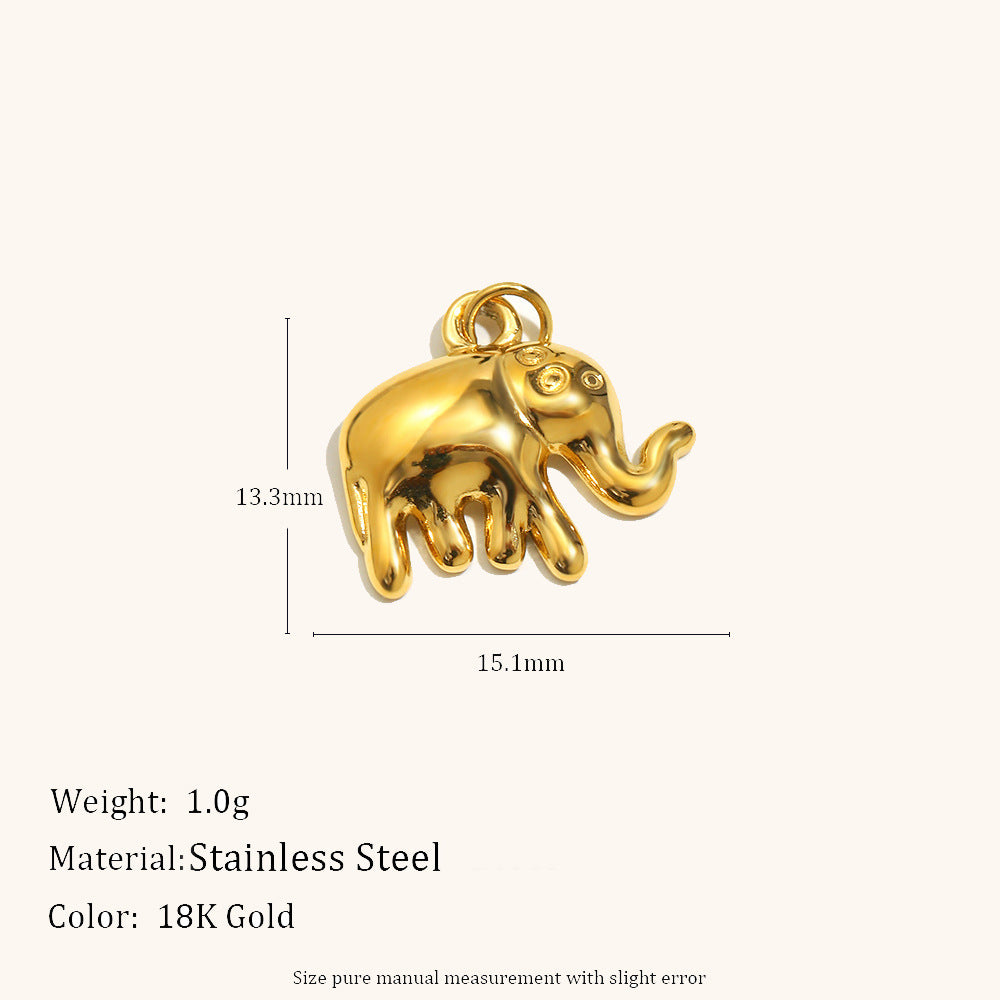 Hippopotamus Pendentif Bow-tie Acier inoxydable Accessoire créatif
