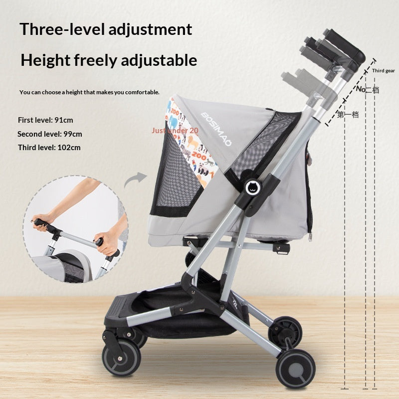 Poussette pour animaux ultra légère pour chats et chiens pliable tout-en-un pour un stockage compact S