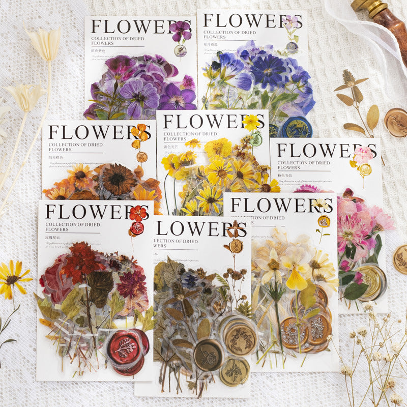 Fire Paint Creative Fleurs séchées Journal de décoration Sticker Package