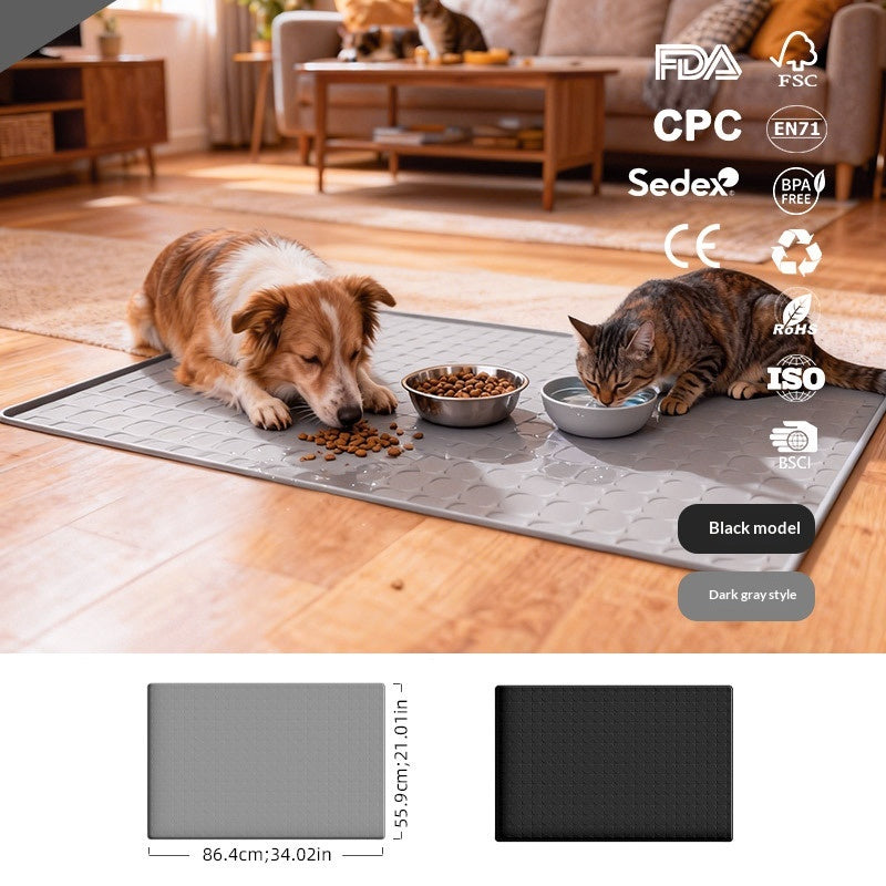 Silicone Pet Mat imperméable et résistant aux taches pour chats et chiens