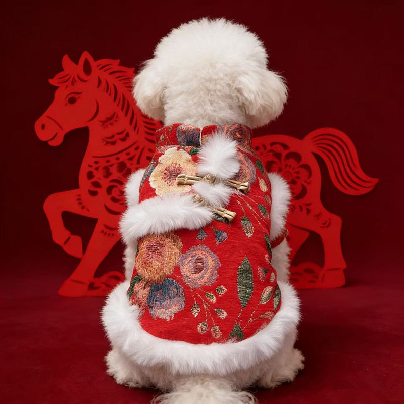 Vintage-Print Chinese Traditional Style Animal Year Outfit