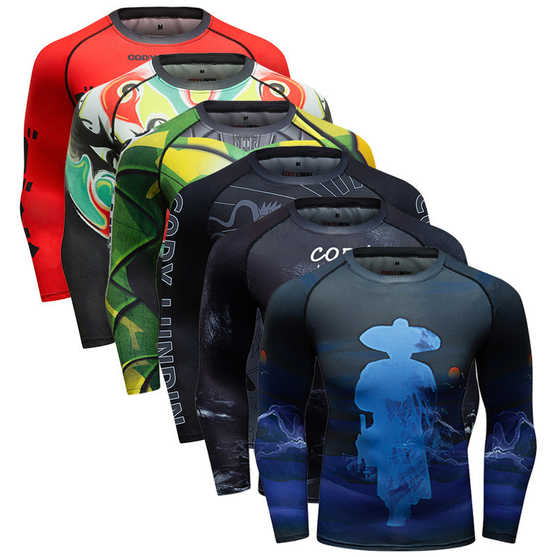 Costume de fitness de course élastique respirant pour hommes