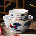 Bol à tête de poulet de porcelaine à haute température avec décoration peinte