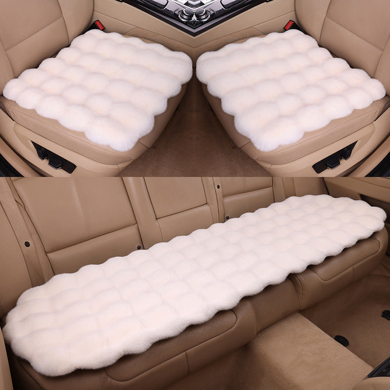 Voiture Coussin Winter Bubble Velvet Lapin en peluche Ensemble de trois pièces sans dossier