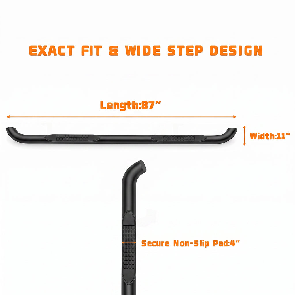 Planches de course 2PCS 4 pouces marches latérales Fit Toyota Tacoma 2005-2023 (Cabine remorquée/Cabine double) Ov