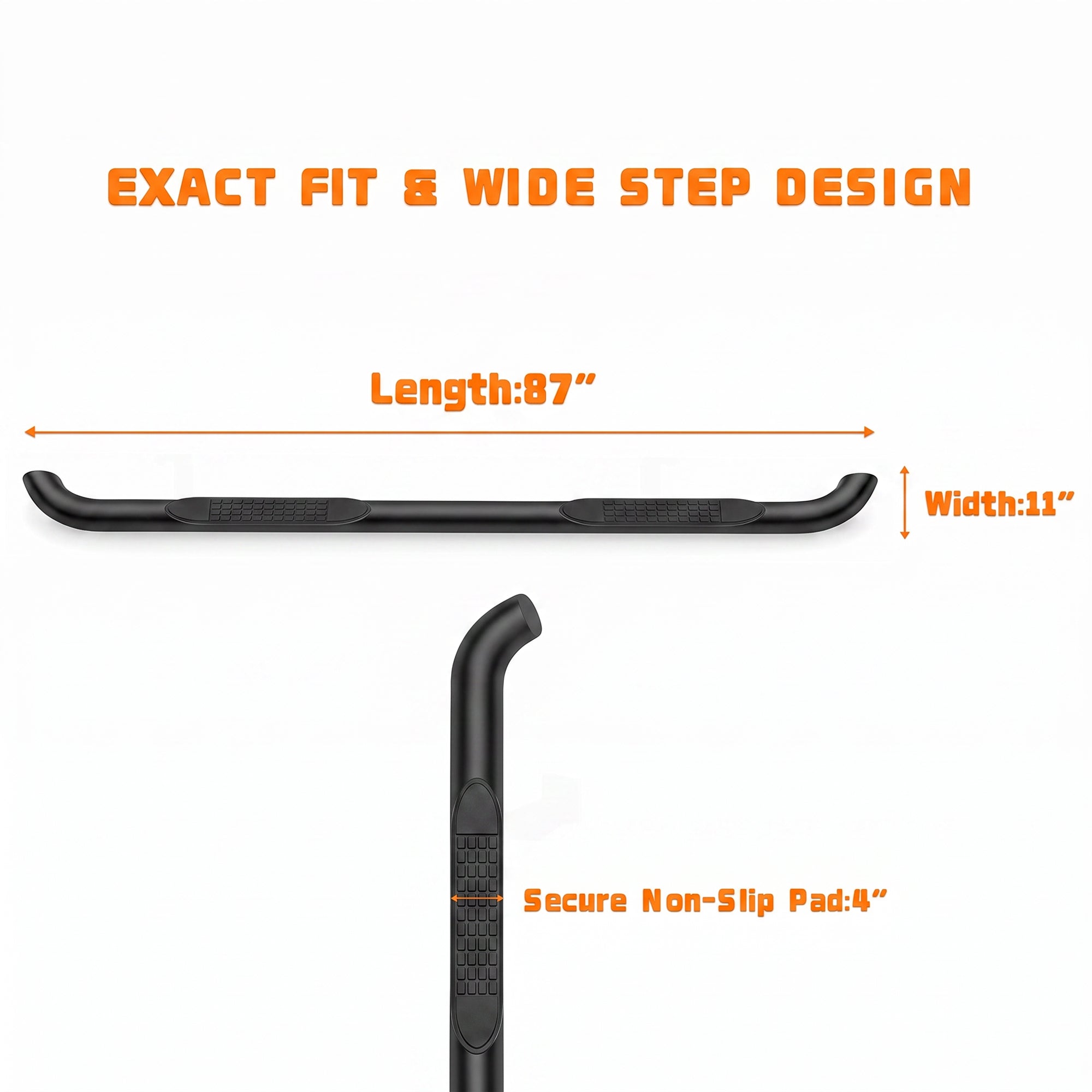 Planches de course 2PCS 4 pouces marches latérales Fit Toyota Tacoma 2005-2023 (Cabine remorquée/Cabine double) Ov