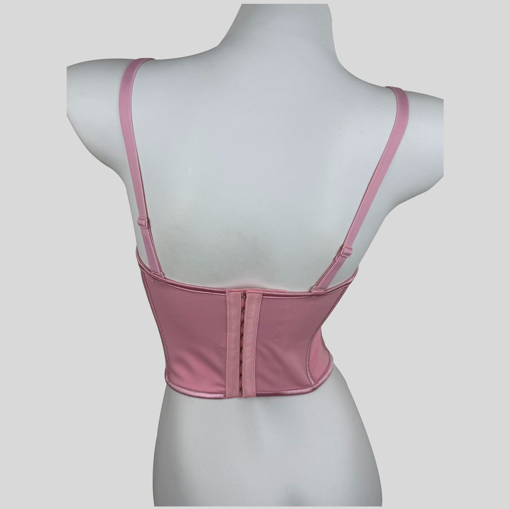Corset de forme florale de Mesh, en Strass, robuste