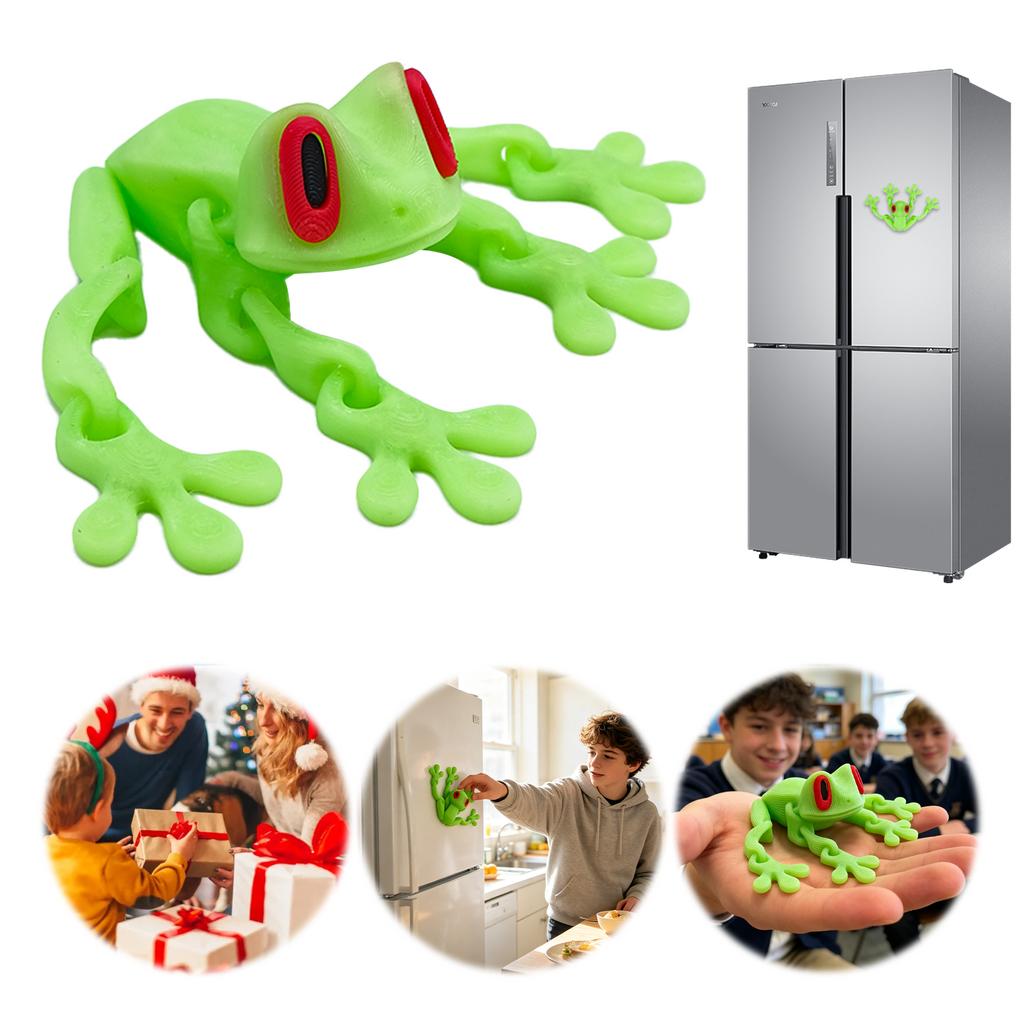 Grand aimant de réfrigérateur à grenouille imprimé 3D