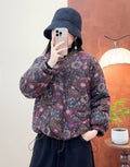 Women's printed cotton-polyester coat