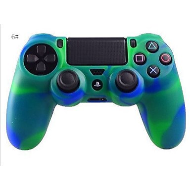Camouflage Silicone Protection antidérapante Cas de peau Green Style Joystick Case pour PS4 Contr