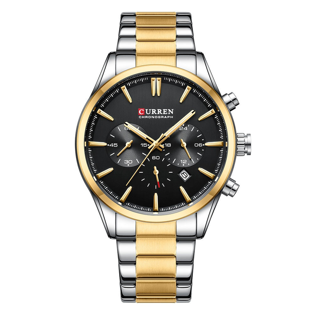 Montre Quartz multifonctions à six mains pour hommes