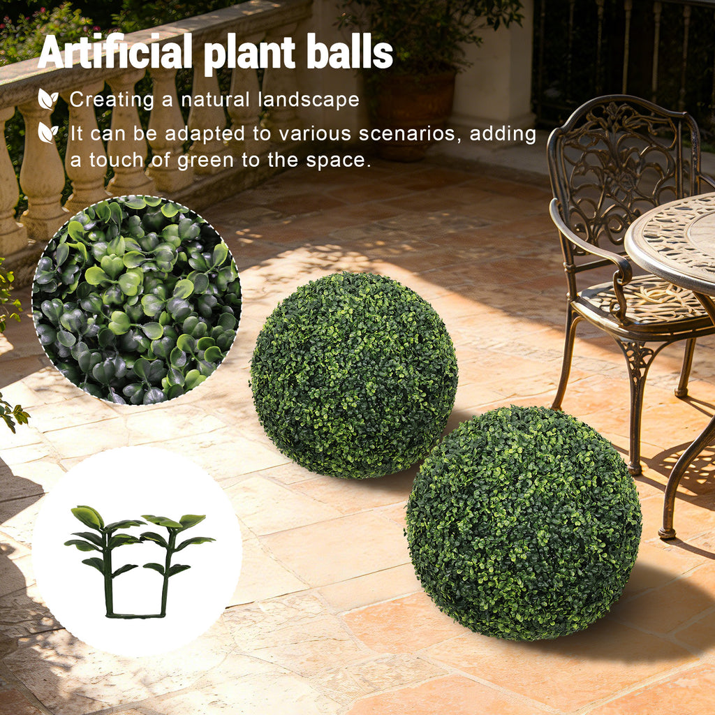 18.5PO sombre Artificial Topiary Balles Extérieur Faux Boxwood Décorative Green Sphères pour Gar