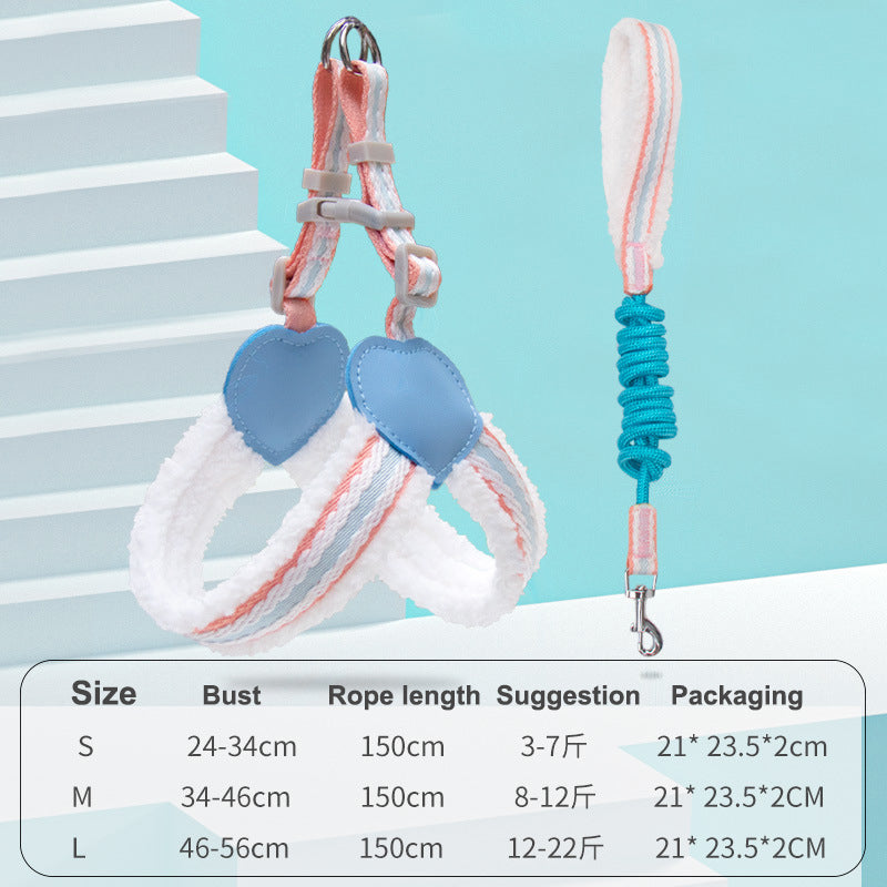 Leash de chien Été Respirant Corgi Shiba Inu Bichon Chest Vest Marcher Leash de chien Petit Et