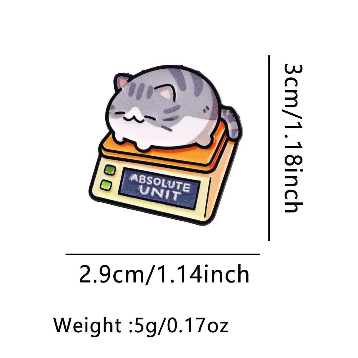 Cute Cartoon Peser Cat Metal Brooch Minimalist Design