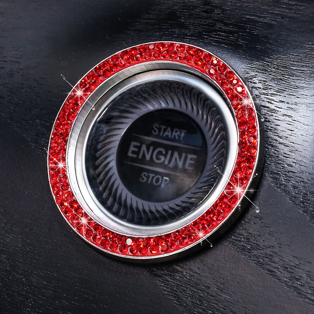 Stickers Anneau décoratif à un bouton de voiture incrusté de diamant Femmes