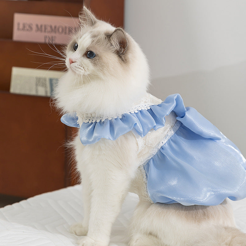 Vêtements de chat Princesse style Sparkly Big Bow Robe