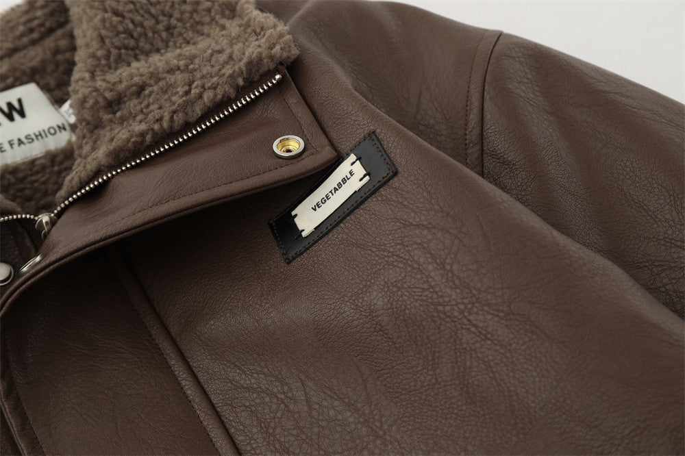 Américain Retro automne et d'hiver hommes porter perdu et chaud PU veste en cuir
