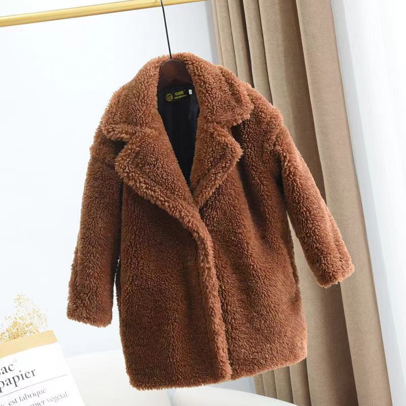 Manteau de cachemire en fourrure épaissé
