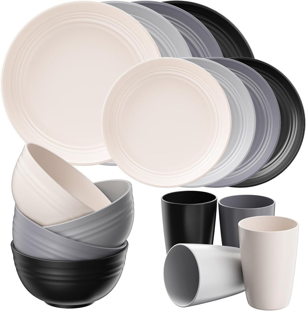 Ensemble de 16 assiettes et bols pour 4 pièces