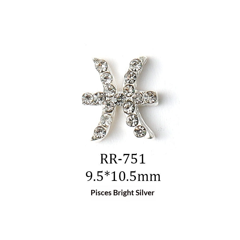 Creative 3D 12 Zodiac signe Nail Art Accessoires