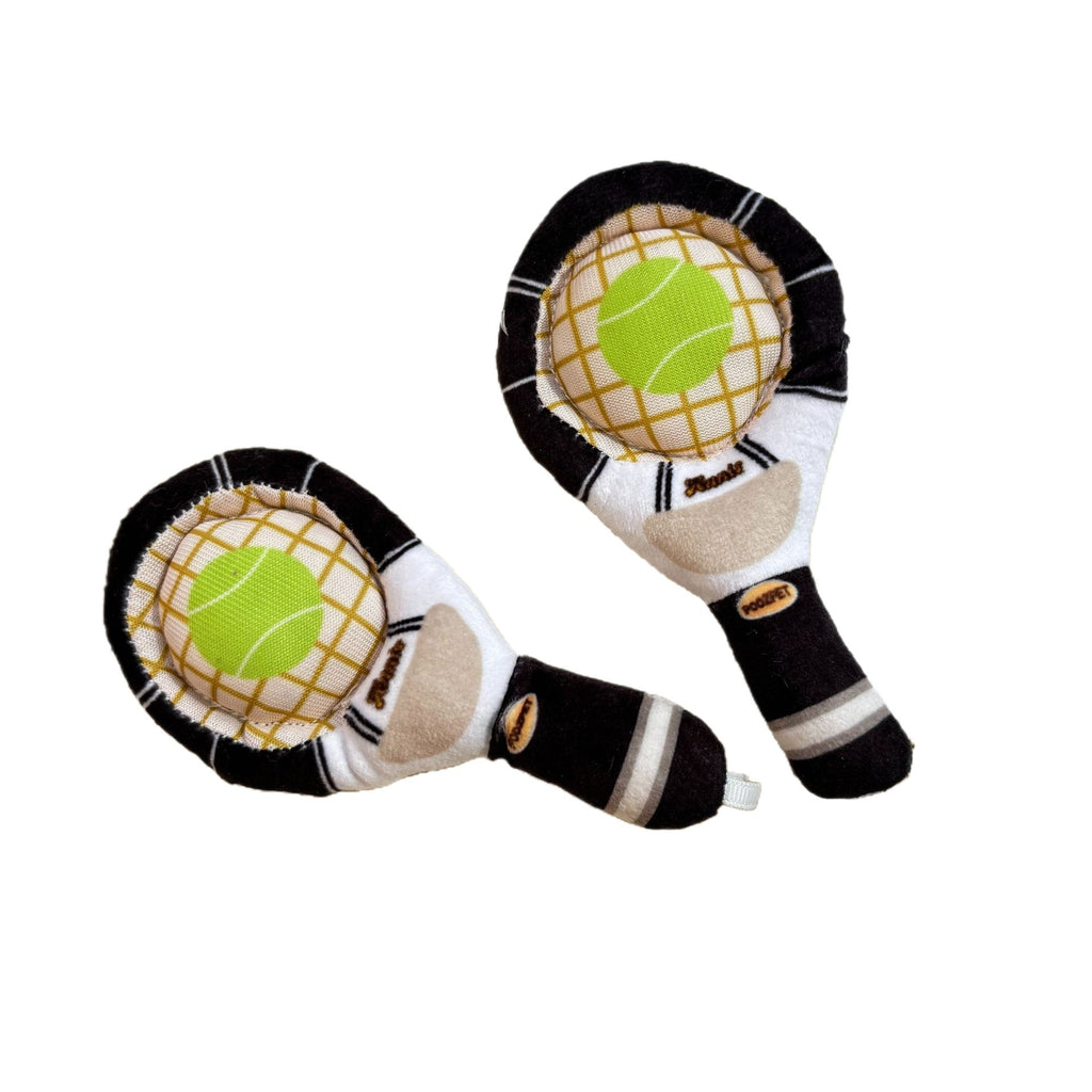 Interactive dog toy tennis racket bag charm