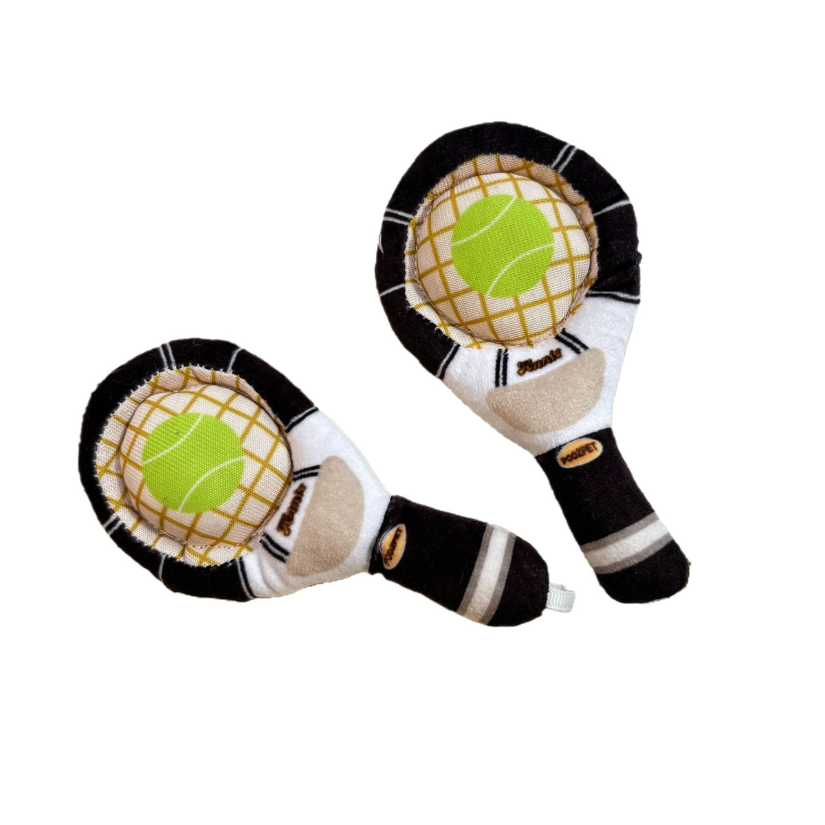 Interactive dog toy tennis racket bag charm
