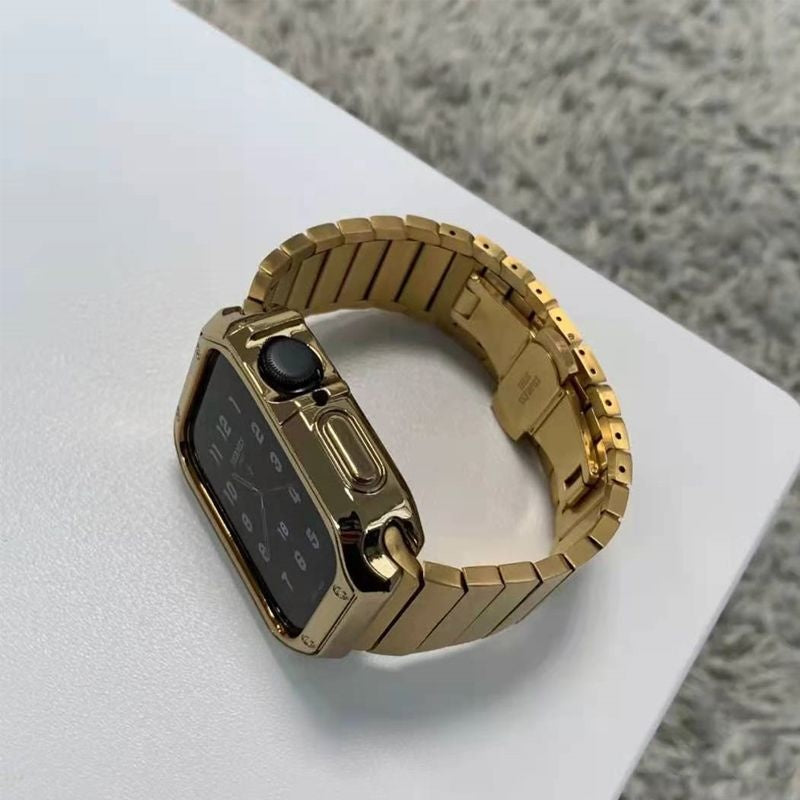 Bracelet de montre en métal acier inoxydable avec papillon