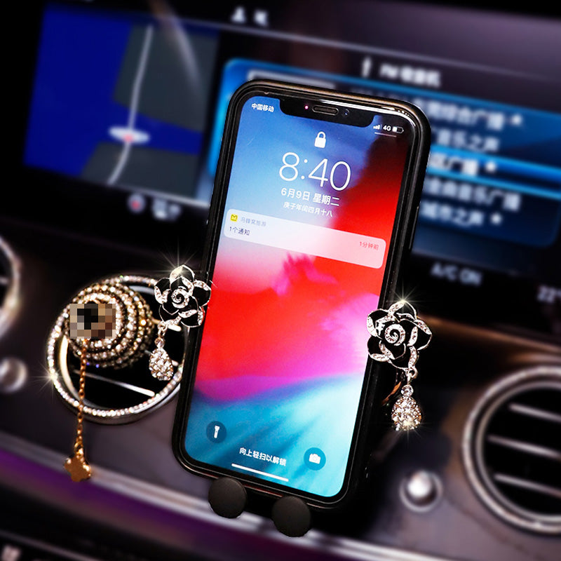 Voiture Mobile Téléphone Femme Bracket Navigation Air Outlet Cute Forage fixe