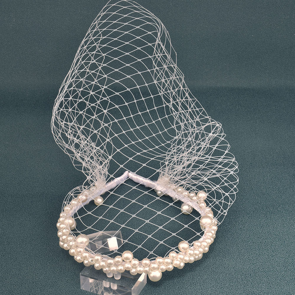 Tête de bande de cheveux Veil Pearl