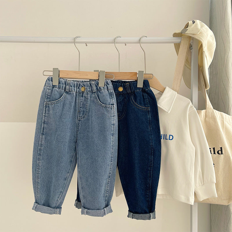 Pantalons bleu couleur solide pour garçons