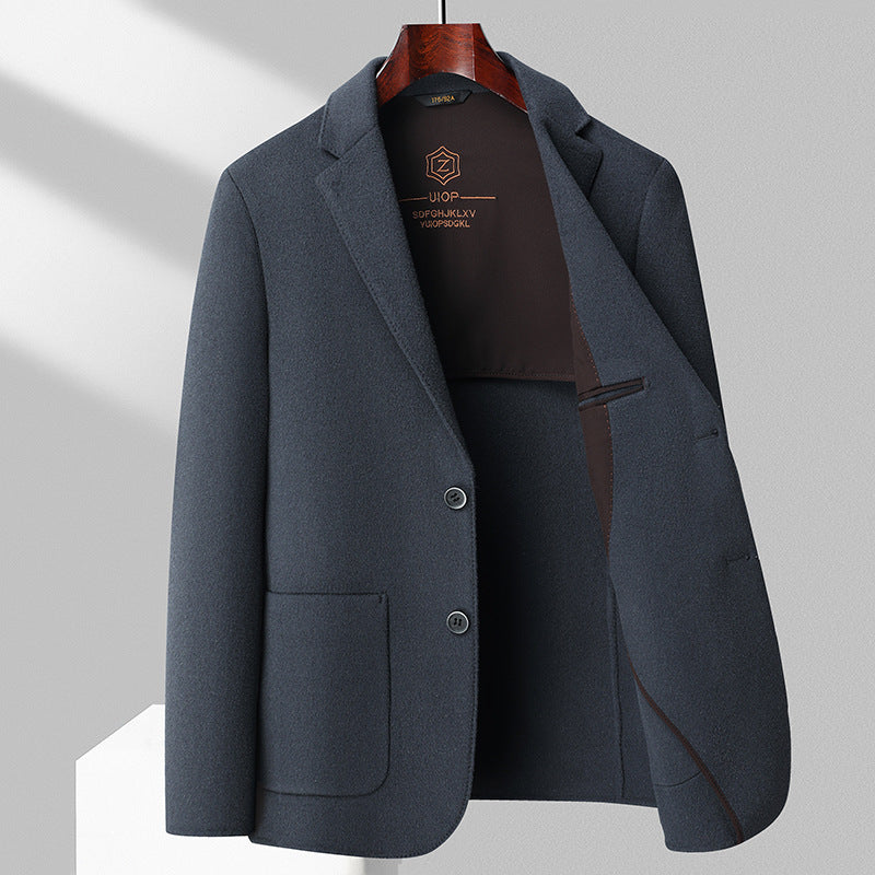 Manteau simple en laine à double face pour les affaires