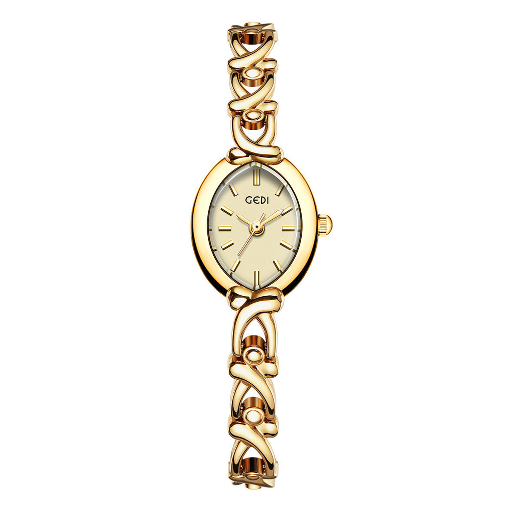 Montre Quartz pour femme - Slim design élégant avec bande en acier inoxydable et résistant à l'eau