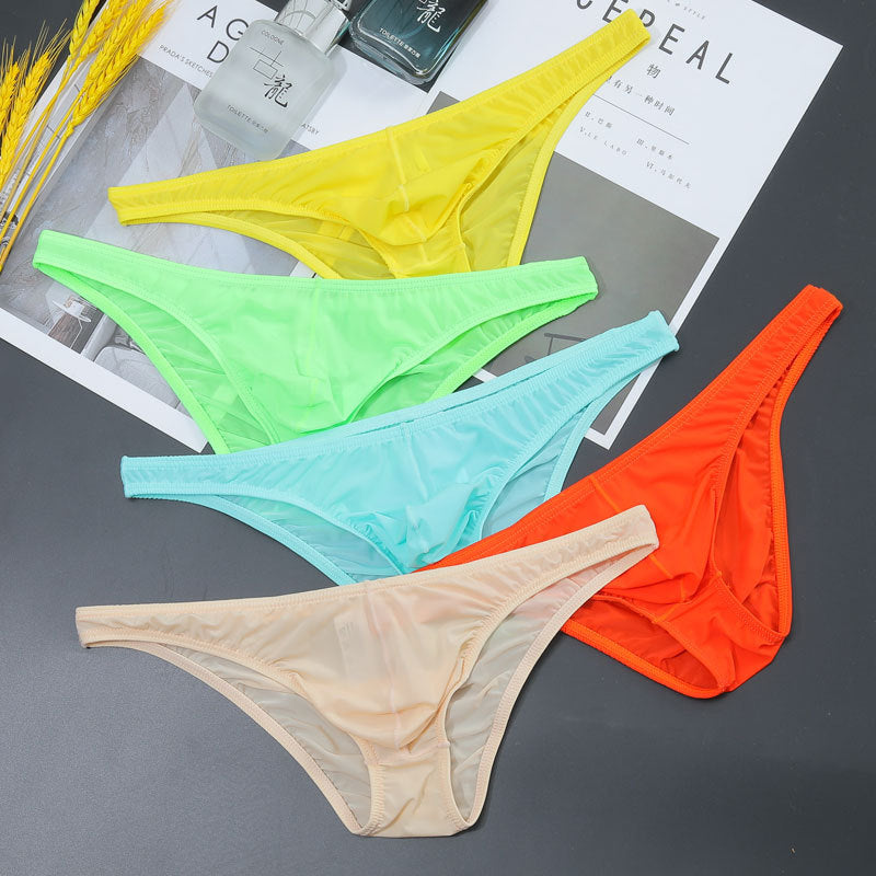 Slip homme transparent Basse taille Silk de glace ultra-fine en forme de T