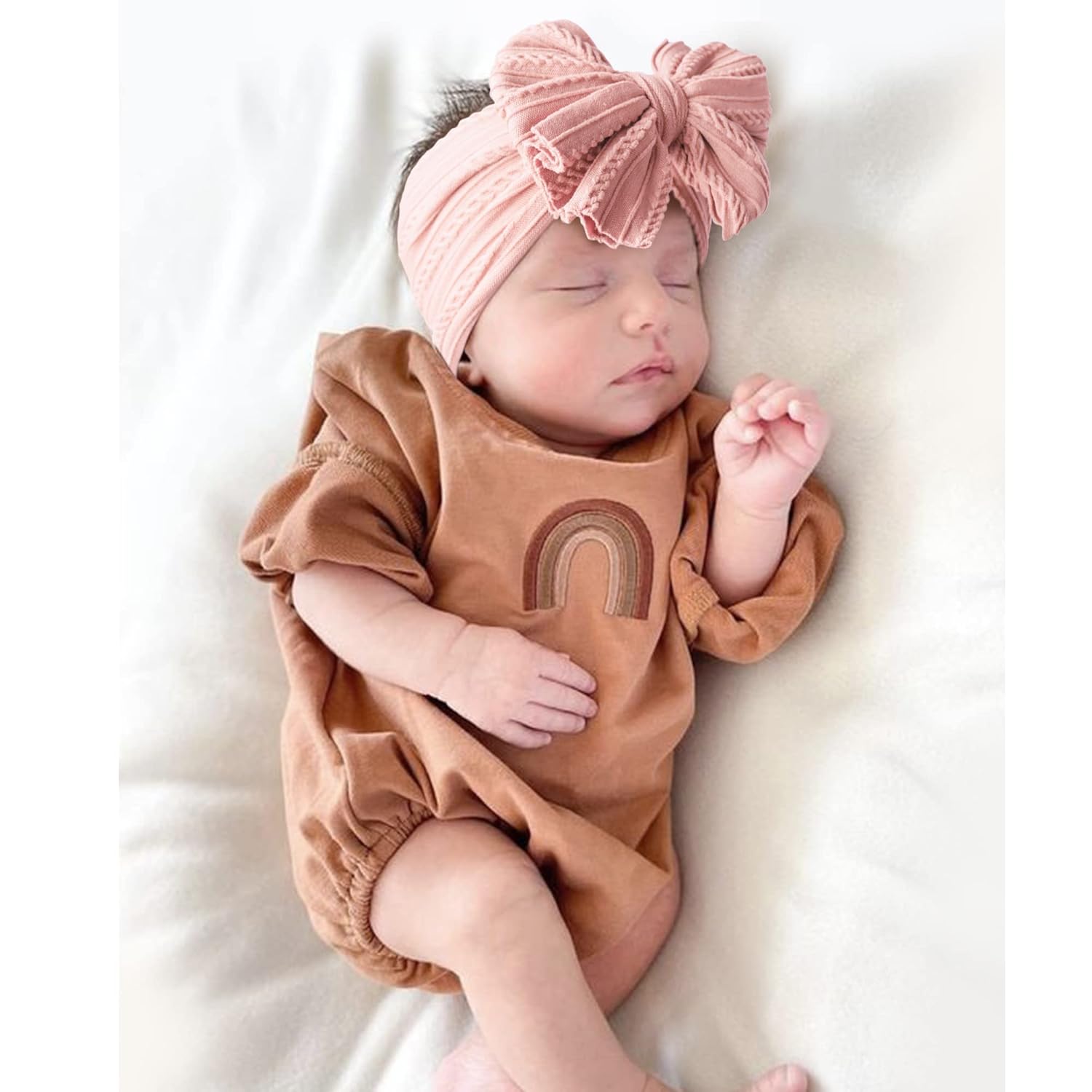 Bandes de tête de bébé faites à la main Soft Stretchy Nylon Bandes de cheveux avec arcs pour nouveau-né bébé T
