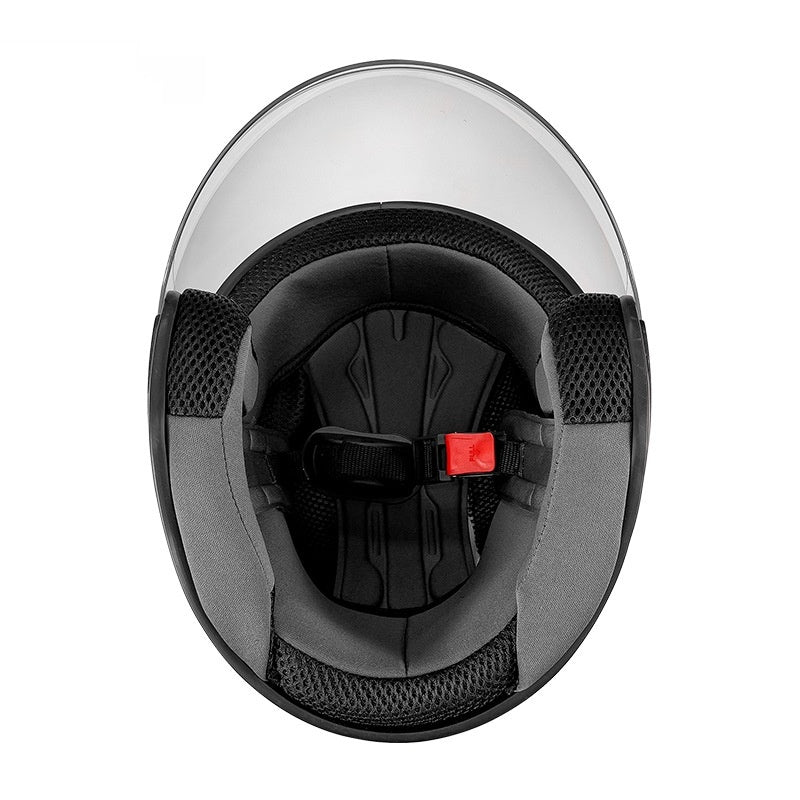Casque de trois quarts de moto électrique quatre saisons casque d'équitation universel